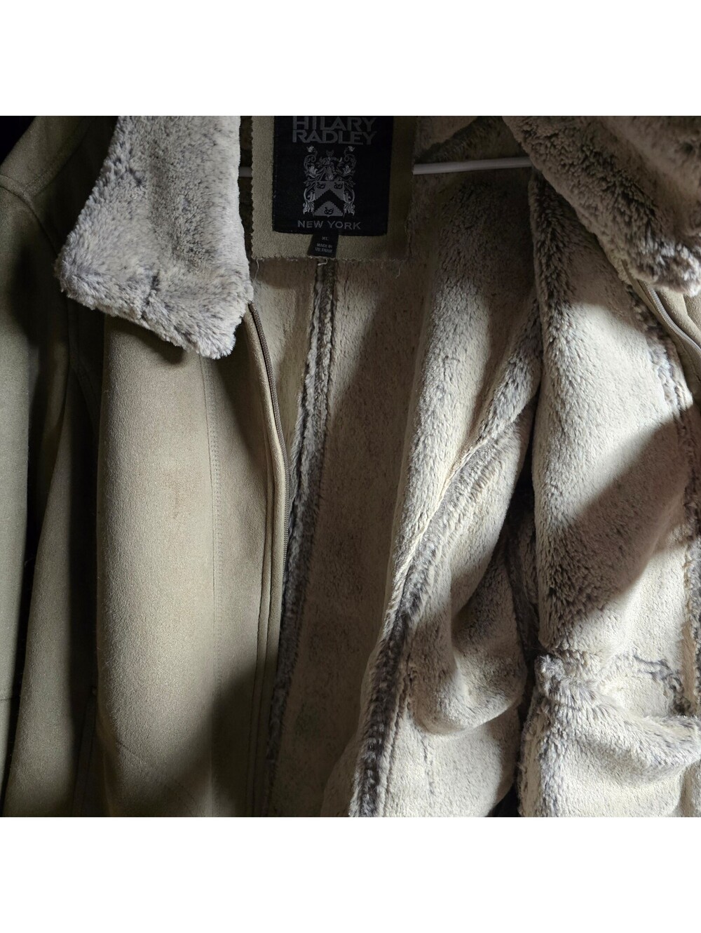Hilary Radley New York Faux Fur Brown/Tan Jacket Women's Size XL - Picture 5 of 6